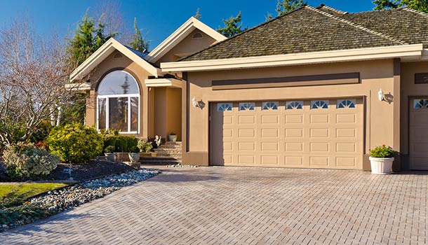 southwest house with concrete paver driveway