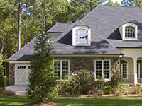 house with stone siding