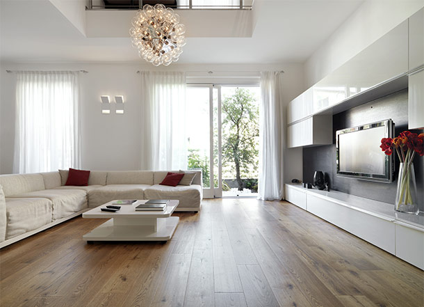 living room with hardwood floors