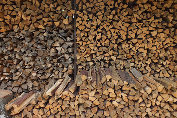 Pile of cut wood